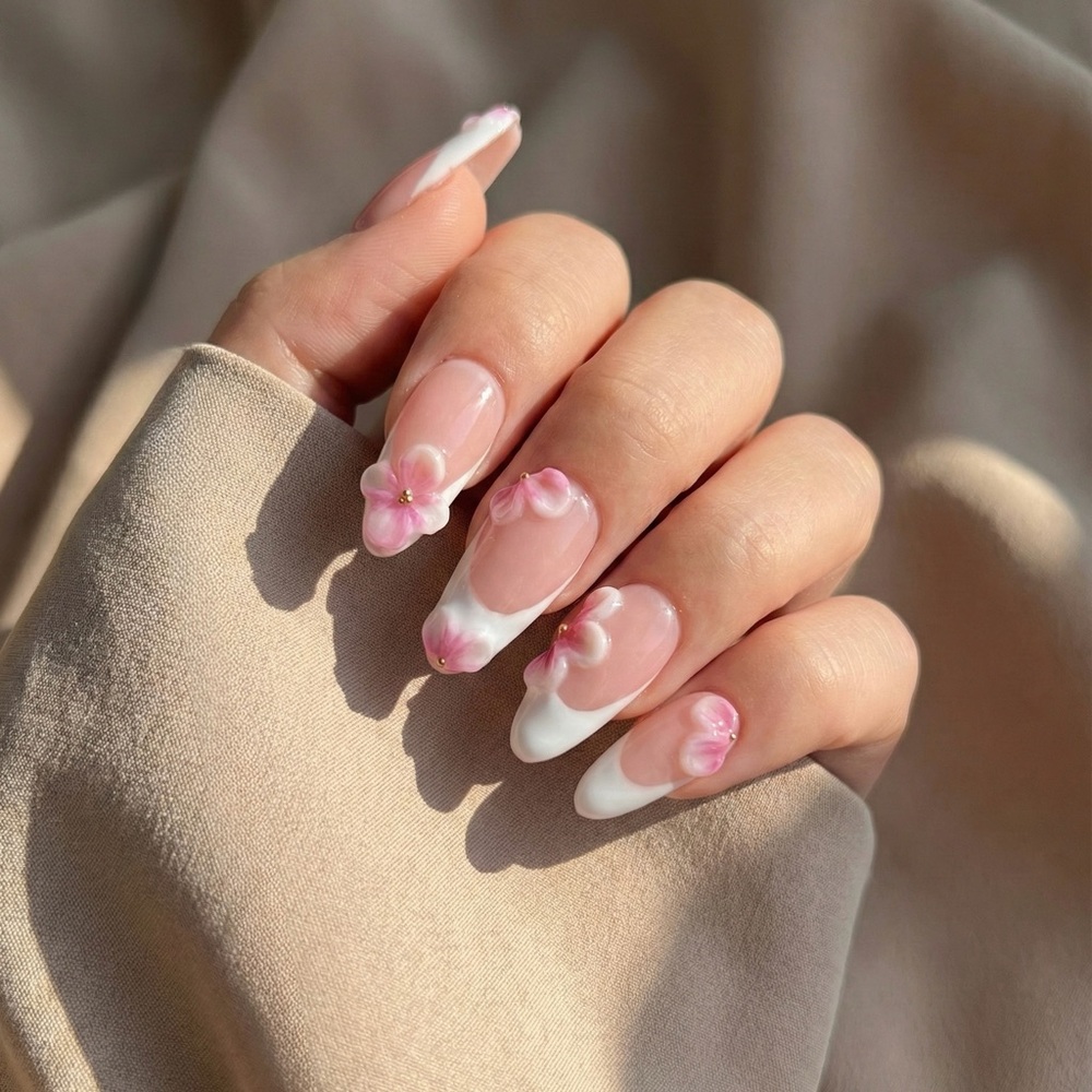 Petal French | press on nails | Handmade